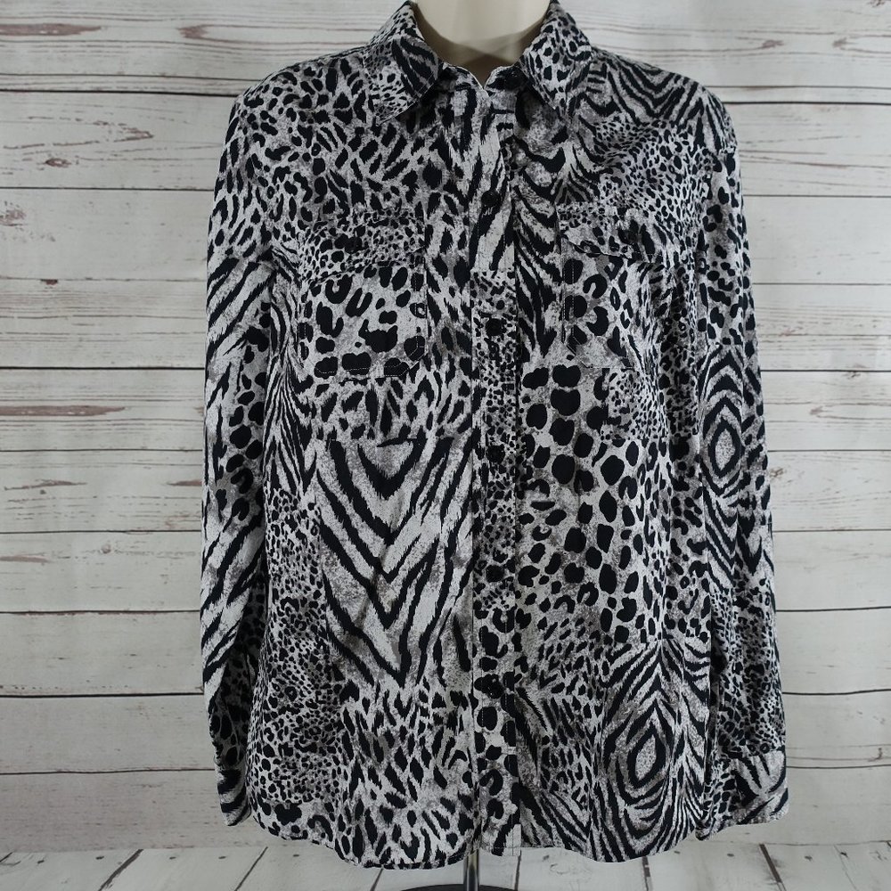 Jones New York Sport Tiger Print Blouse
